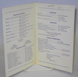 Installation of officers, International Order of Job's Daughters, Bethel No. 157, Friday Afternoon Clubhouse, Saturday Evening, December 12, 1953, Costa Mesa, CA [program]