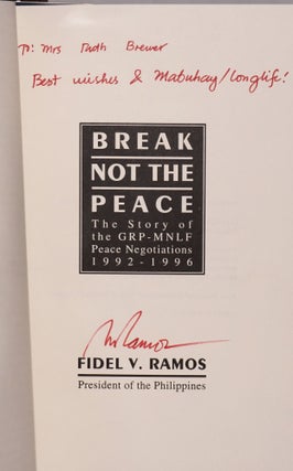 Break not the peace: the story of the GRP-MNLF peace negotiations, 1992-1996