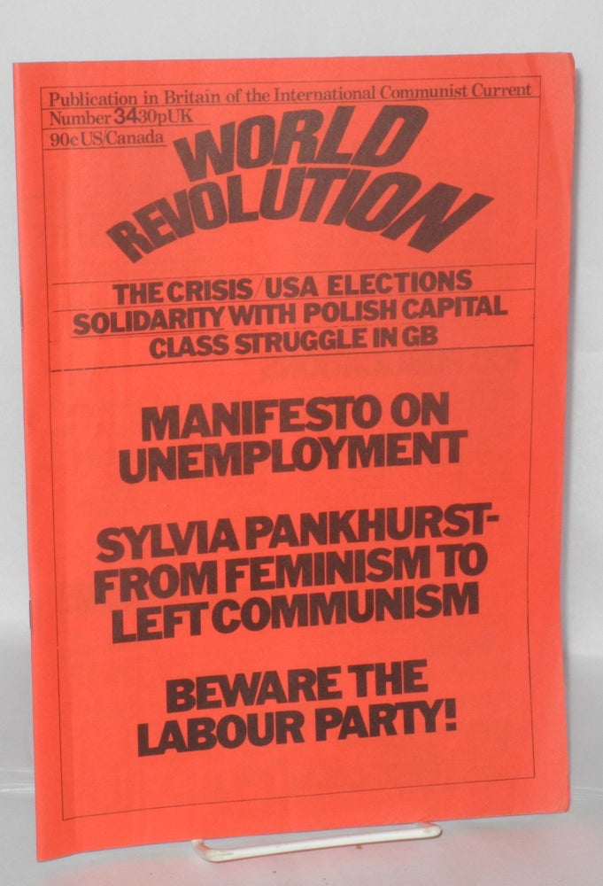 Cat.No: 207839 World Revolution: Publication in Britain of the International Communist Current; No. 34, Oct.-Nov. 1980