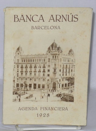 Cat.No: 207859 Banca Arnus, Barcelona; Agenda Financiera 1928 [cover]; Alquilad una Caja...