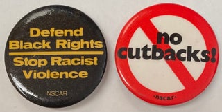 Cat.No: 208049 Defend Black Rights / Stop Racist Violence [pinback button]. National...