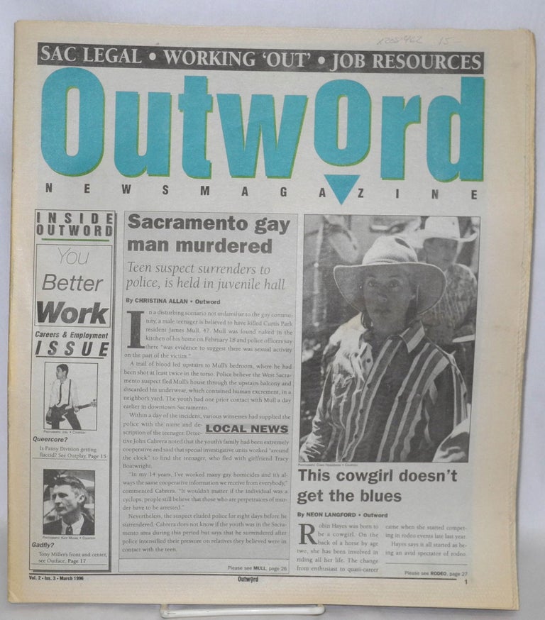 Cat.No: 208462 Outword Newsmagazine: vol. 2, #3, March 1996. Erich Mathias, managing.