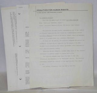 Handbill, brochure, press release, by-laws and minutes five items
