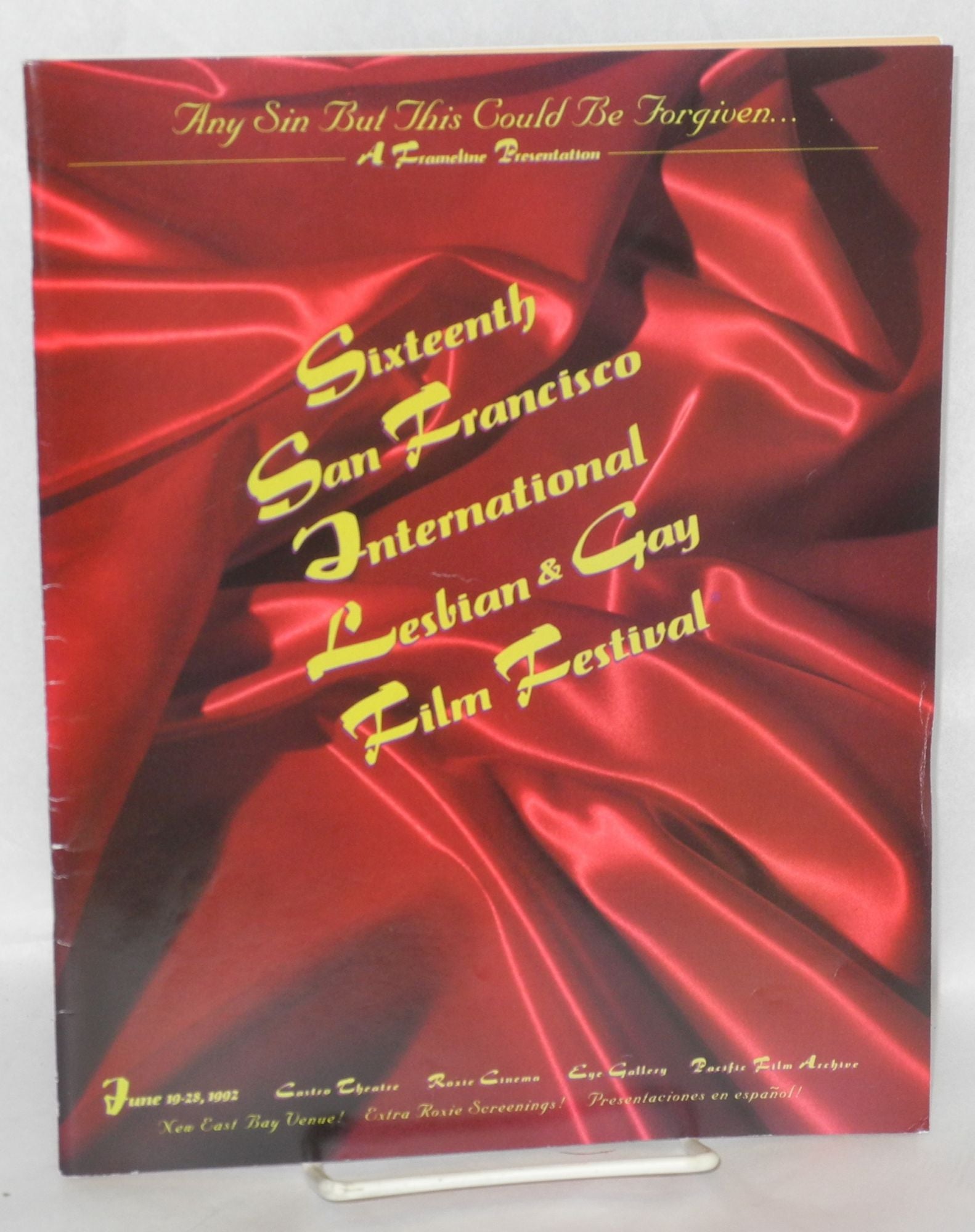 Sixteenth San Francisco International Lesbian and Gay Film Festival: June  19-28, 1992. Castro Theater.Roxie Cinema: Any sin but this could be  forgiven.. | Frameline