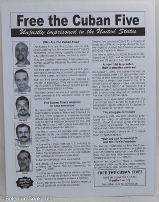 Cat.No: 208949 Free the Cuban Five: unjustly imprisoned in the United States [handbill