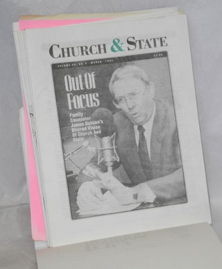 Church & State newsletters, collection of press clippings and broadcast log, report, brochures etc.