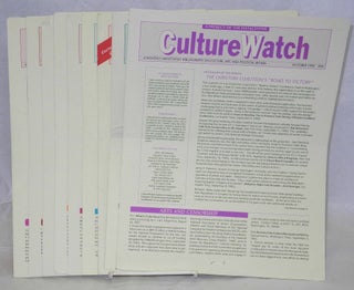 CultureWatch: a monthly annotated bibliography on culture, art, and political affairs: #1 - 35, May 1993 - September 1996 [broken run of 31 issues]