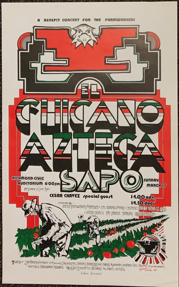 Cat.No: 209014 A Benefit Concert for the Farmworkers: El Chicano Azteca, Sapo / Cesar Chavez special guest [poster]. Cesar Chavez.