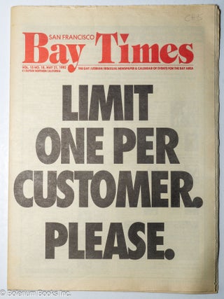 Cat.No: 209413 The San Francisco Bay Times: the gay/lesbian newspaper and calendar of...
