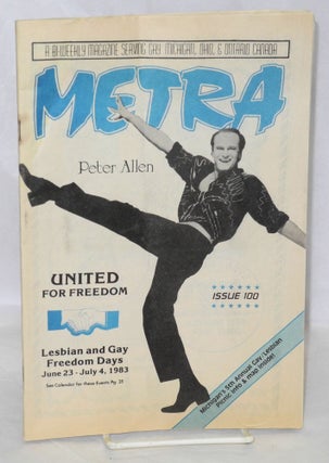 Cat.No: 209673 Metra: a bi-weekly magazine serving gay Michigan, Ohio, & Ontario Canada;...