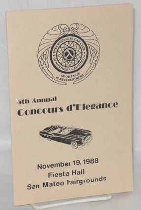 Cat.No: 209754 5th annual concours d'elegance [program] November 19, 1988 Fiesta Hall San...