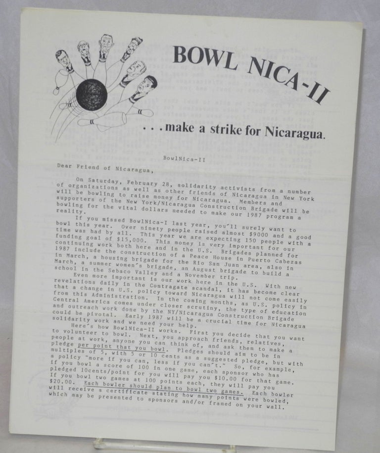 Cat.No: 210495 Bowl Nica-II [four items related to a bowling fundraiser for