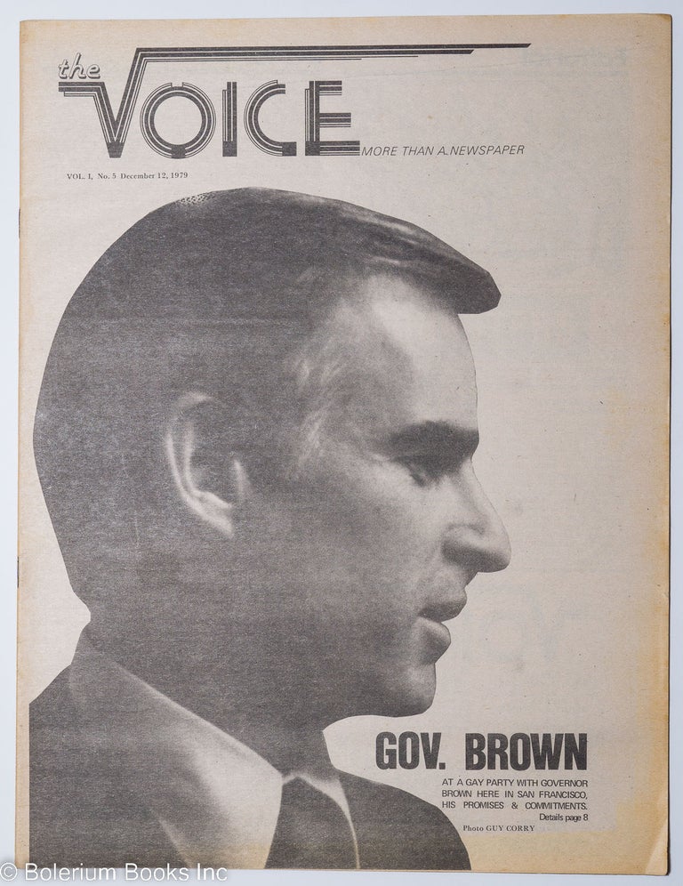 Cat.No: 210968 The Voice: more than a newspaper; vol. 1, #5, December 12, 1979; Governor Brown. Paul D. Hardman, E. Lee Clifton Daniel Curzon.