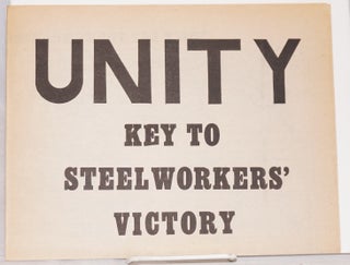 Cat.No: 211030 Unity key to steelworkers' victory
