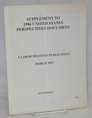 Cat.No: 211664 Supplement to 1986 United States Perspectives Document. Sean Heron