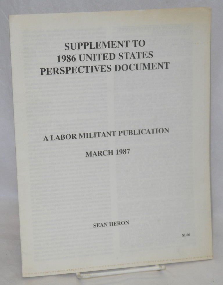 Cat.No: 211664 Supplement to 1986 United States Perspectives Document. Sean Heron.