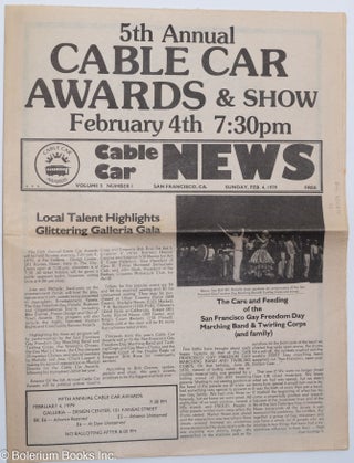 Cat.No: 211891 Cable Car news; volume 5, number 1; 5th annual Cable Car Awards & Show;...