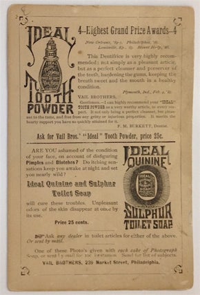 [Advertising card for Ideal Tooth Powder, with photographic portrait of Terence V. Powderly of the Knights of Labor]