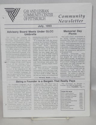 Cat.No: 212154 Gay and Lesbian Community Center of Pittsburgh : Community newsletter;...