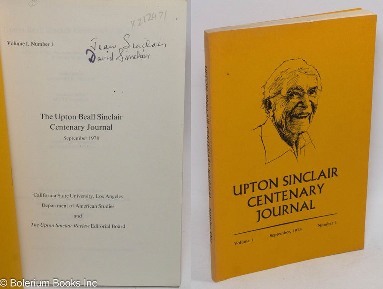 Cat.No: 212471 Upton Beall Sinclair Centenary Journal Volume 1, Number 1 September, 1978