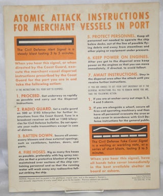 Cat.No: 212487 Atomic attack instructions for merchant vessels in port [Poster]. United...