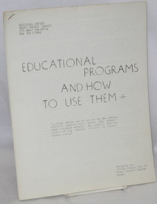 Cat.No: 212488 Educational programs and how to use them. Willie Stern