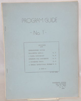 Cat.No: 212522 Program Guide no. 1. Workmen's Circle English-Speaking Division