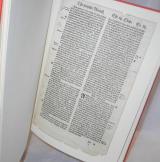 A leaf from the first edition of the first complete Bible in English, the Coverdale Bible 1535 with an historical introduction by Allen P. Wikgren and a census of copies recorded in the British Isles and North America