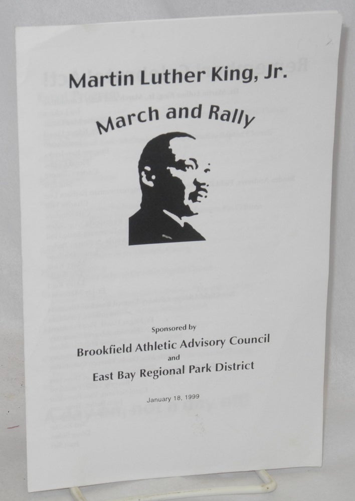 Cat.No: 212998 Martin Luther King, Jr. March & Rally sponsored by Brookfield Athletic Advisory Council and East Bay Regional Park District, January 18, 1999