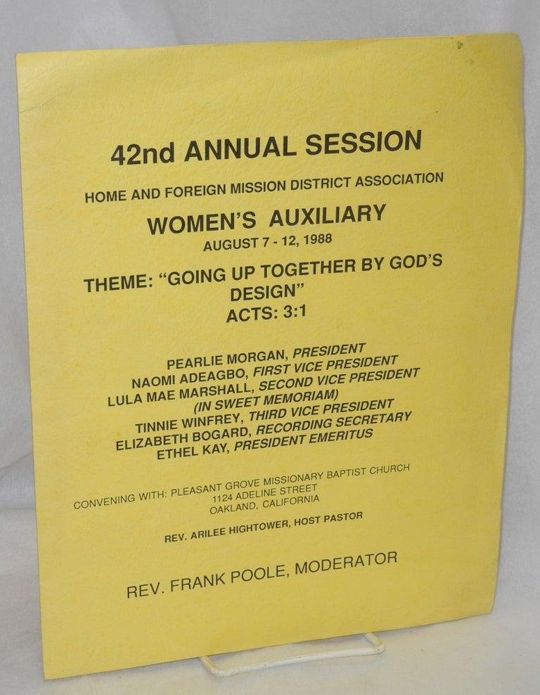 Cat.No: 213000 42nd Annual Session, Home and Foreign Mission District Association, Women's