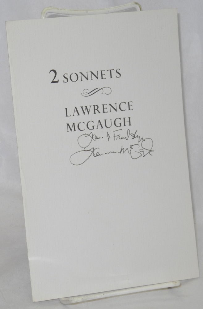 Cat.No: 213040 2 Sonnets. Lawrence McGaugh.