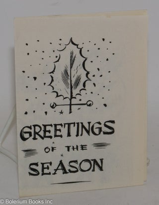 Cat.No: 213415 Greetings of the Season [Christmas card]. 3rd A. D. Communist Party,...