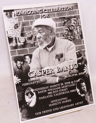 Cat.No: 213559 Homegoing celebration for Casper Banjo [handbill]. Casper Banjo