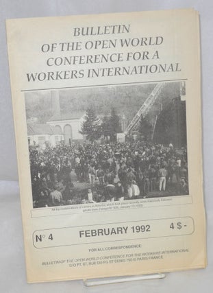 Cat.No: 213692 Bulletin of the Open World Conference for a Workers International. No. 4...