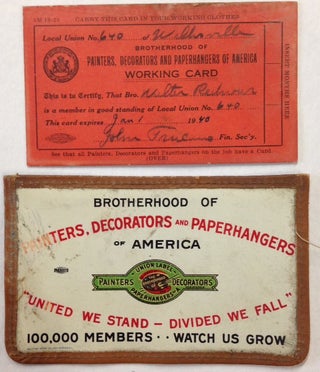 Cat.No: 213702 Working Card. Decorators Brotherhood of Painters, Paperhangers of America