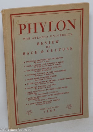 Cat.No: 213727 Phylon: the Atlanta University review of race and culture vol. 13, #3;...
