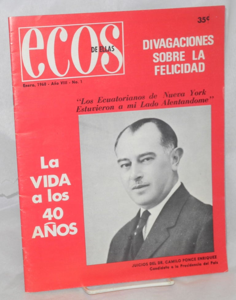 Cat.No: 214290 Ecos de ellas; la revista para toda la familia hispana año 8, #1, enero, 1968. Lidya Camey, publisher.