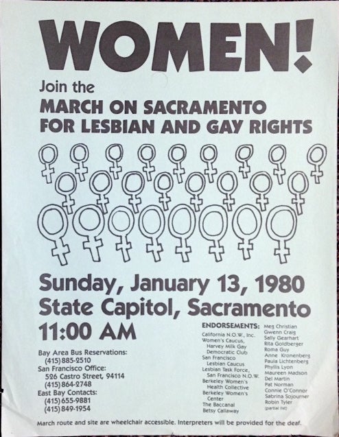Cat.No: 214661 Women! Join the March on Sacramento for Lesbian and Gay Rights [handbill]