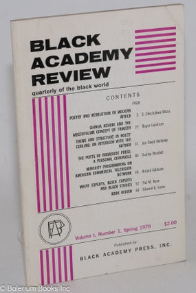 Cat.No: 214681 Black Academy review: quarterly of the Black world; vol. 1, #1, Spring...