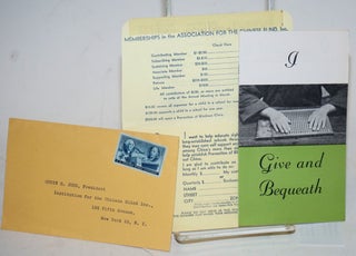 Cat.No: 214826 I give and Bequeath [brochure with printed donation envelope and...