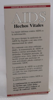 Cat.No: 215173 AIDS: hechos vitales [pamphlet