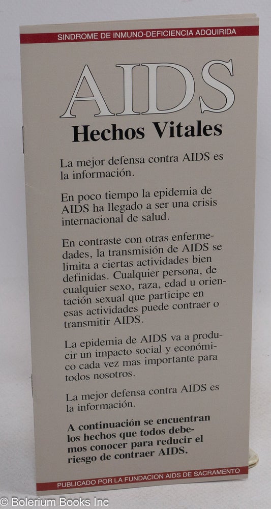 Cat.No: 215173 AIDS: hechos vitales [pamphlet