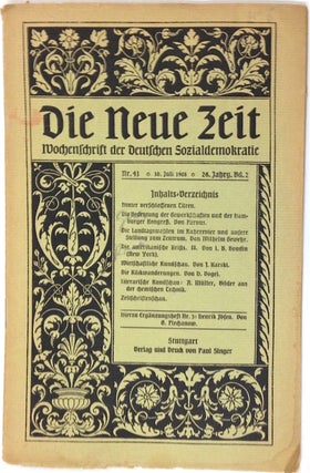 Die neue Zeit: Wochenschrift der Deutschen Sozialdemokratie. No. 41 (10 Juli 1908)