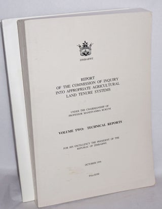 Report of the Commission of Inquiry into Appropriate Agricultural Land Tenure Systems [three volumes]
