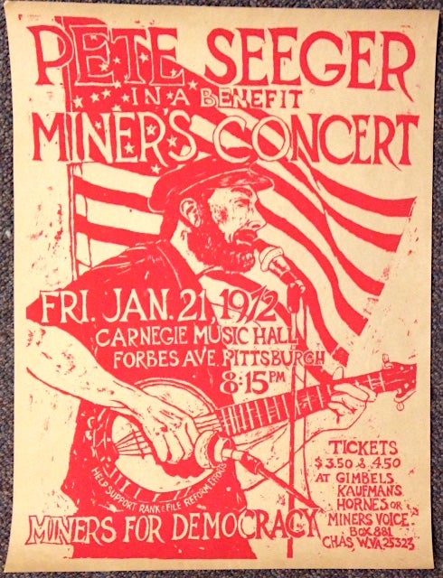 Cat.No: 215388 Pete Seeger in a benefit miners concert [poster]