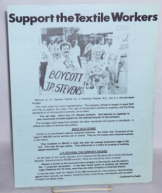 Cat.No: 215465 Support the textile workers. Southern Organizing Committee for Economic,...