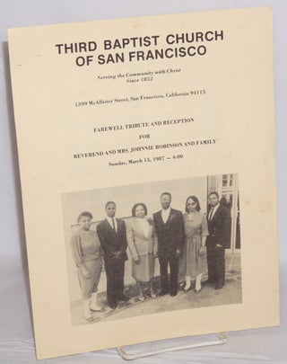 Cat.No: 215493 Third Baptist Church of San Francisco farewell tribute and reception for...