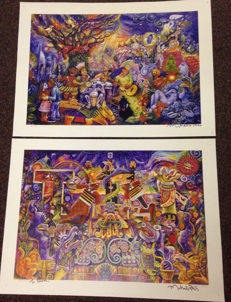 Cat.No: 215510 Mayan Transdance Rios [with] Maya Garden [two signed posters]. Michael V. Rios.