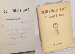 Cat.No: 215849 Seth Prouty Says: volume one. George E. Mayo