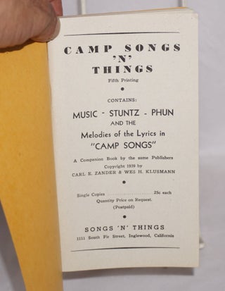 Camp Songs 'n Things. Fifth printing